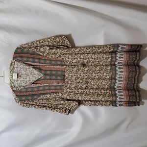 Knox Rose Woman's Short/Elbow Sleeve Tassel Midi Dress